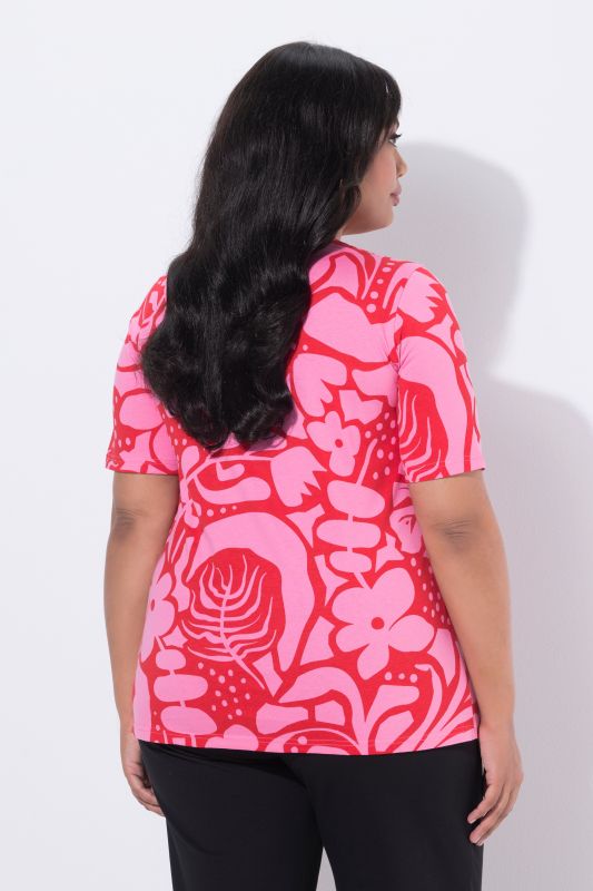 Тениска с принт на листа