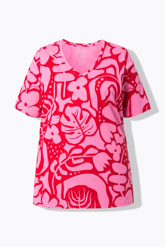 Тениска с принт на листа