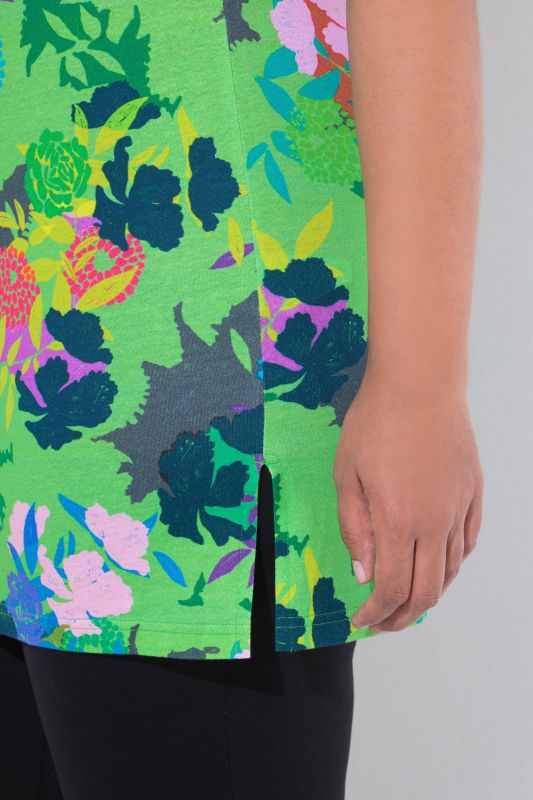 Туника с флорален принт и ефектен ръкав