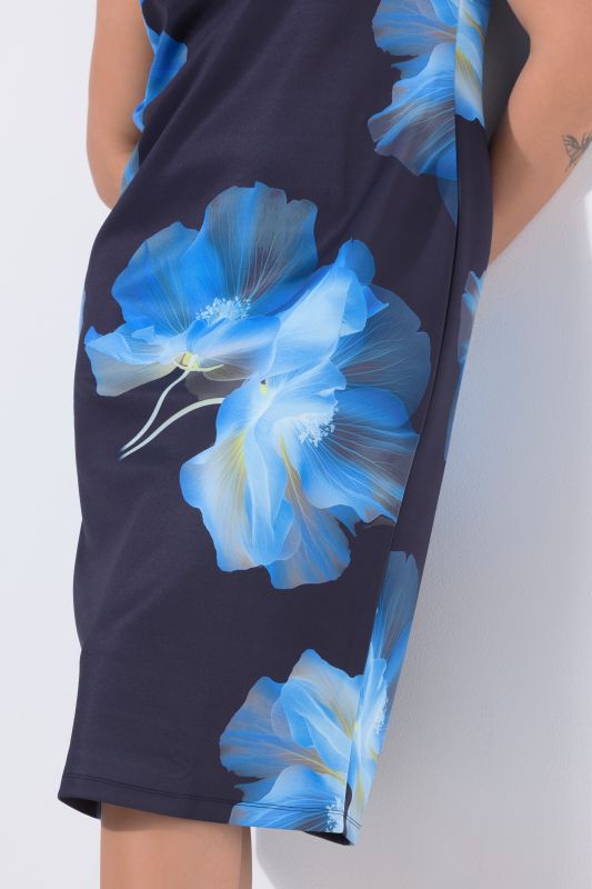 Рокля без ръкави с принт на цветя