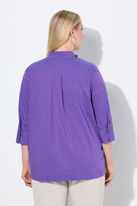 Блуза със столче яка