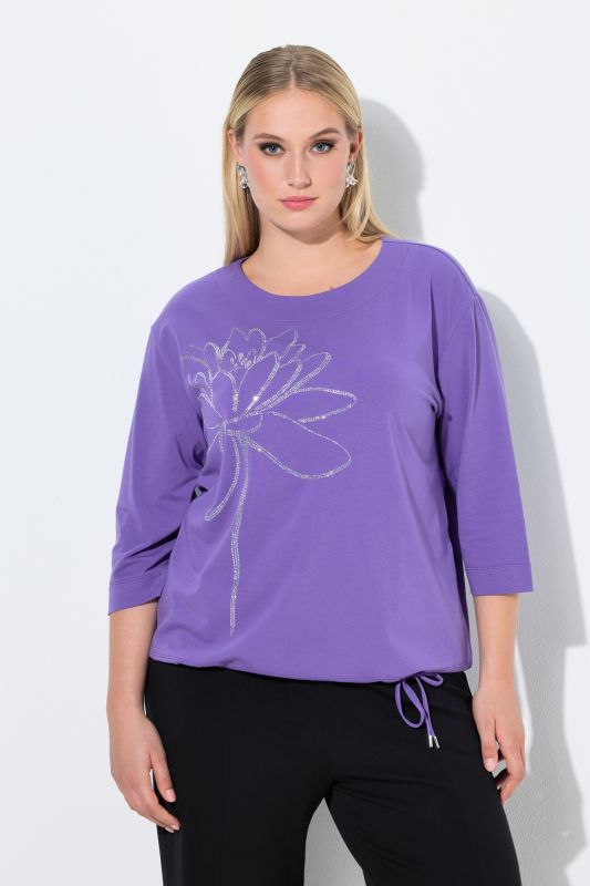 Блуза с цвете от кристали