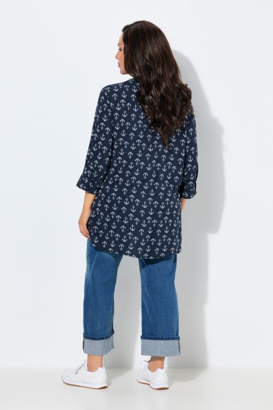 Allover Print 3/4 Sleeve Tunic