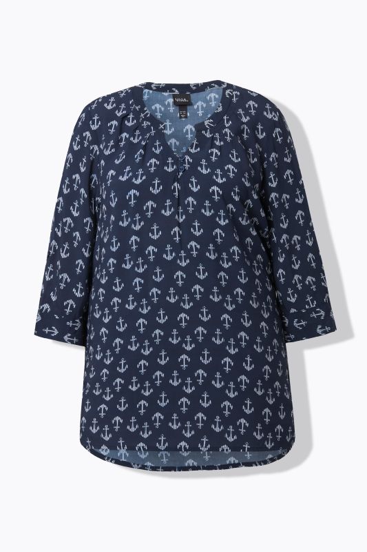 Allover Print 3/4 Sleeve Tunic