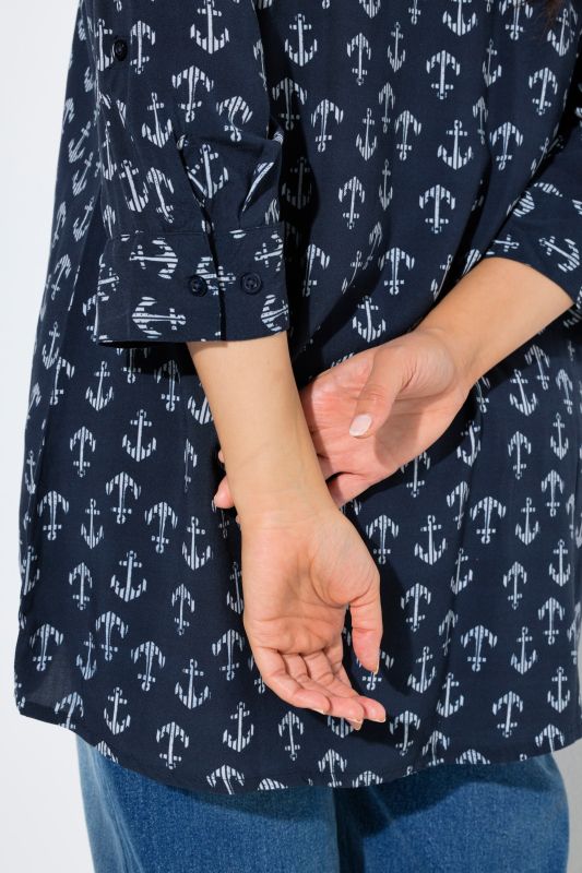 Allover Print 3/4 Sleeve Tunic