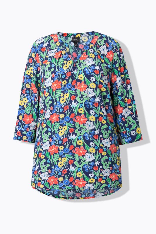 Allover Print 3/4 Sleeve Tunic