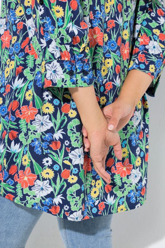 Allover Print 3/4 Sleeve Tunic