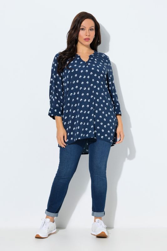 Allover Print 3/4 Sleeve Tunic