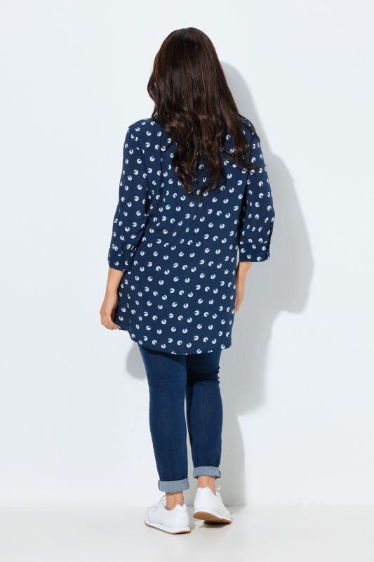 Allover Print 3/4 Sleeve Tunic