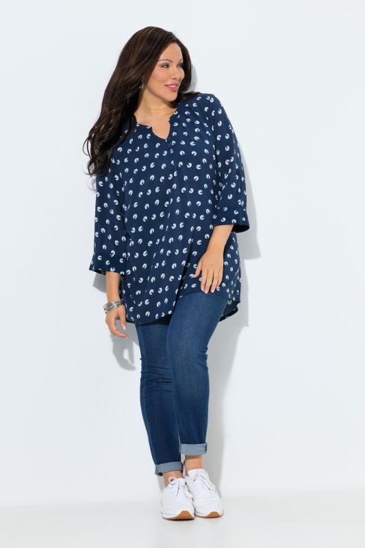 Allover Print 3/4 Sleeve Tunic