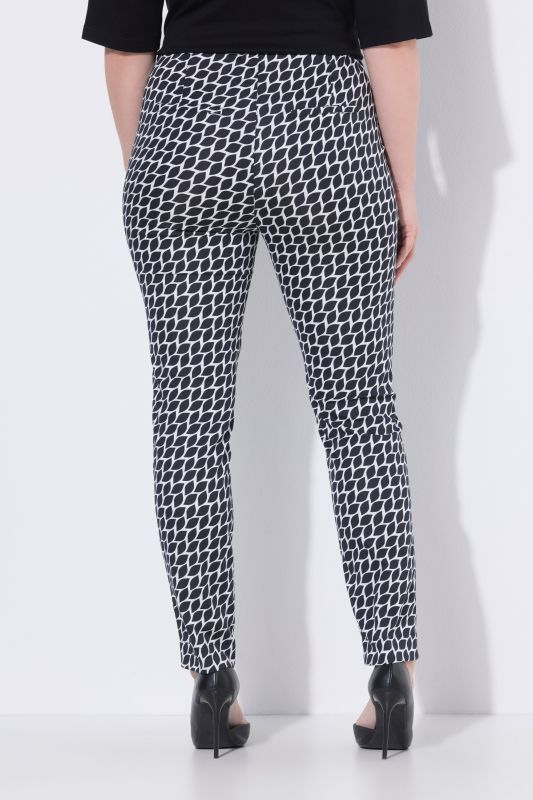 Graphic Leaf Print Elastic Waist Pants