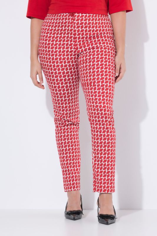 Graphic Leaf Print Elastic Waist Pants