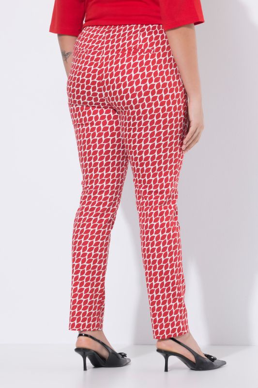 Graphic Leaf Print Elastic Waist Pants