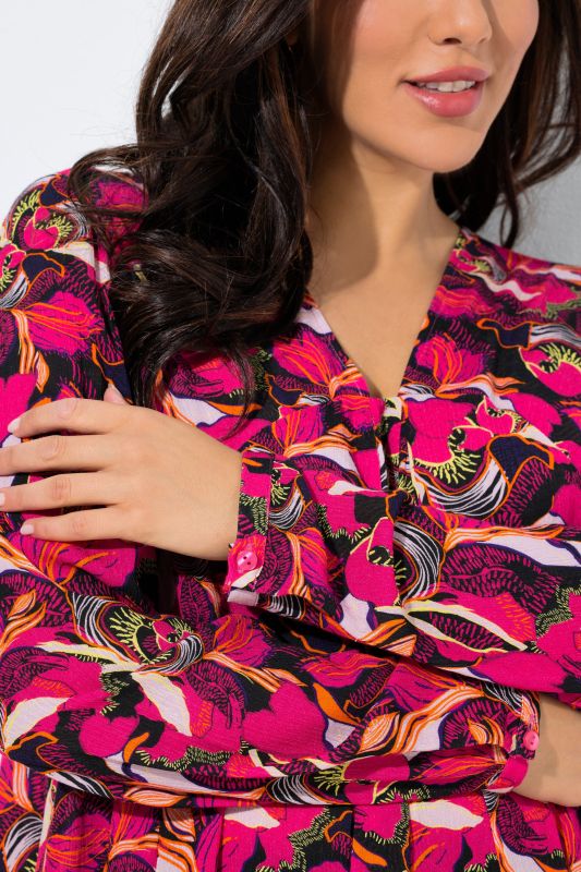 Туника с V-образно деколте и цветен принт