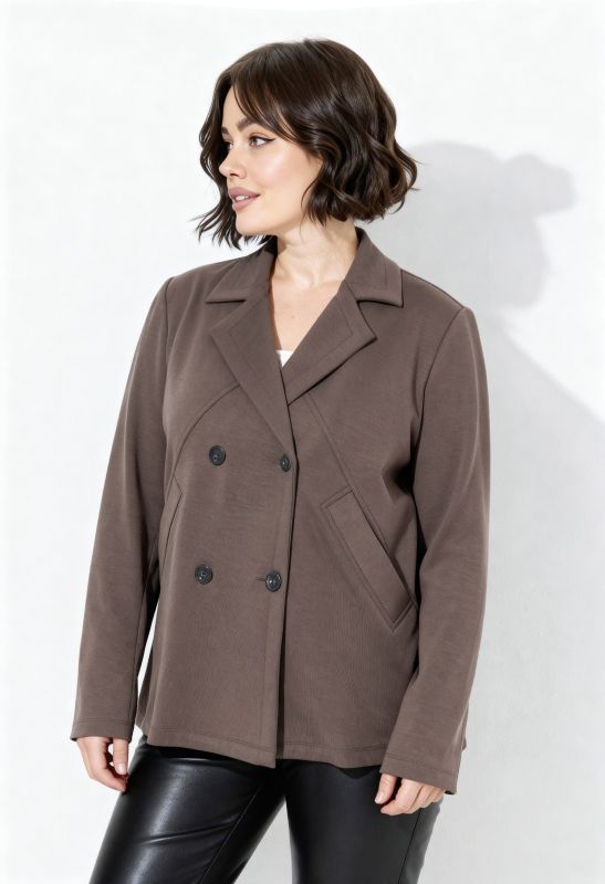 Lapel Collar Scuba Knit Jacket