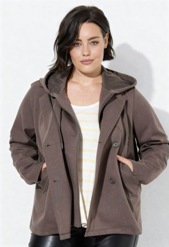 Lapel Collar Scuba Knit Jacket