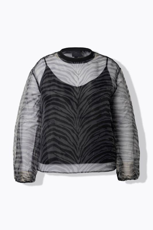 Блуза с животински принт от шифон