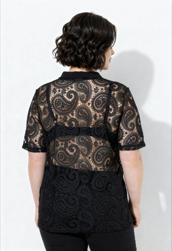 Блуза от дантела с флорален мотив