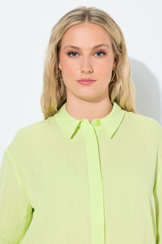 3/4 Sleeve Button Down Blouse