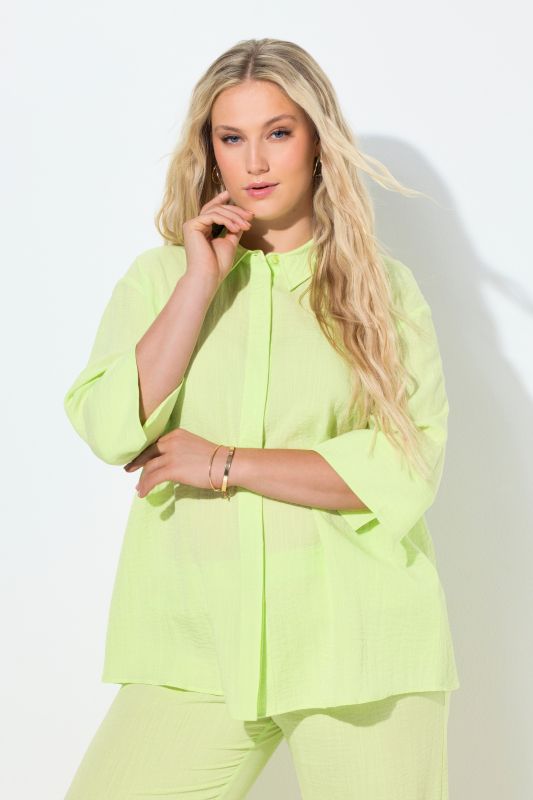 3/4 Sleeve Button Down Blouse