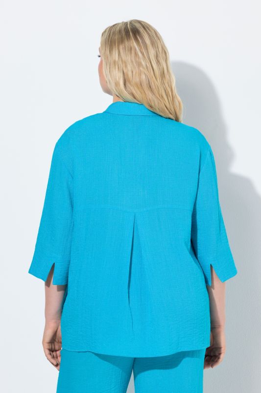 3/4 Sleeve Button Down Blouse