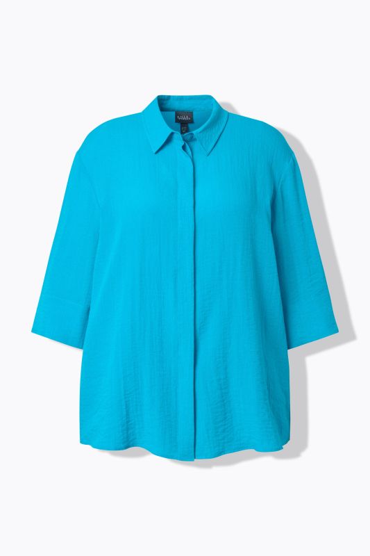 3/4 Sleeve Button Down Blouse