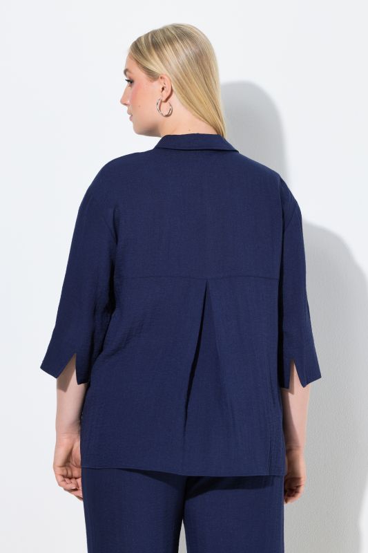 3/4 Sleeve Button Down Blouse