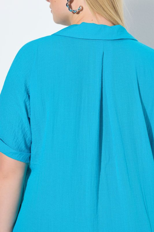 Collared Short Sleeve A-Line Dress