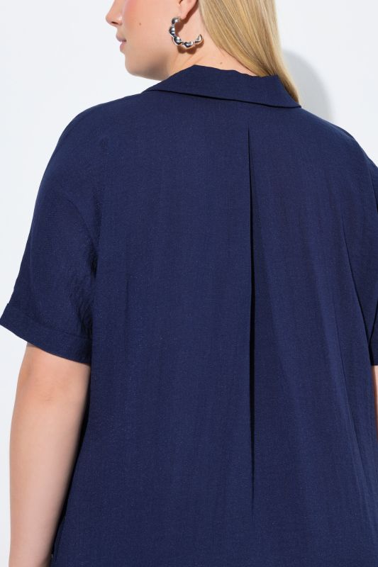 Collared Short Sleeve A-Line Dress