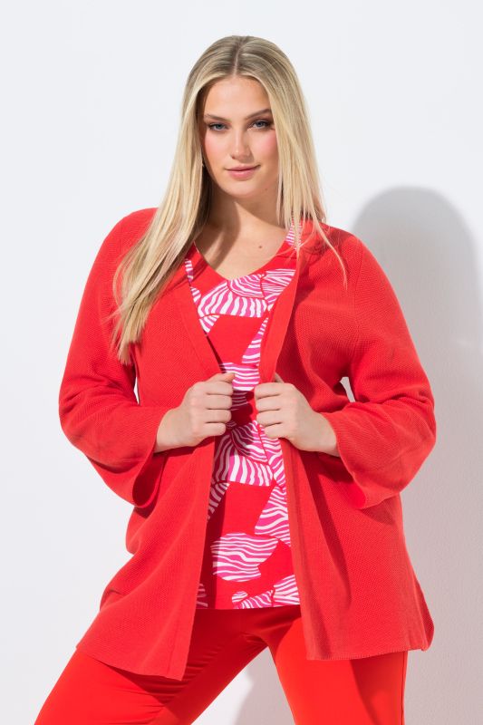 Open Shape 3/4 Sleeve Cardigan