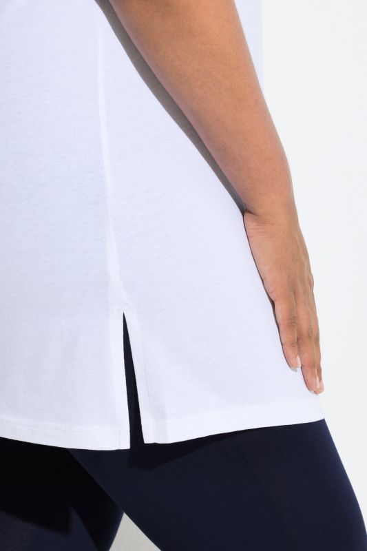 Round Neck Short Sleeve  A-Line Knit Tunic