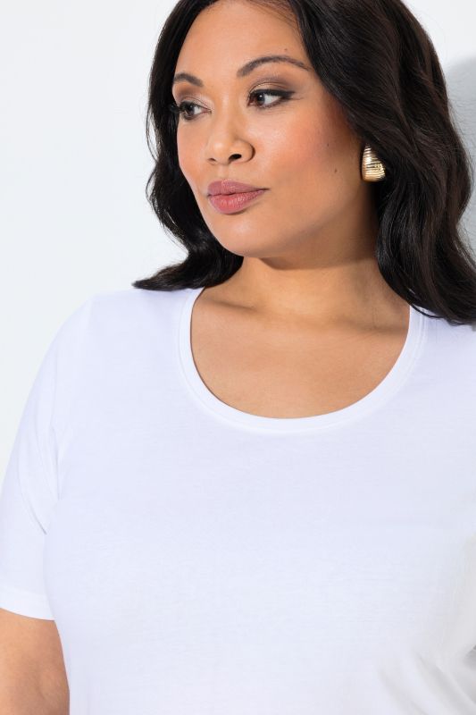 Round Neck Short Sleeve  A-Line Knit Tunic