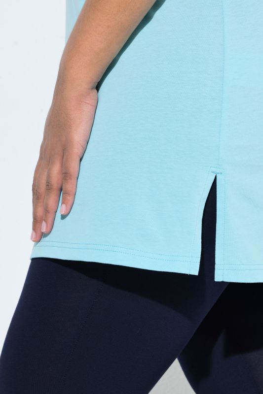 Round Neck Short Sleeve  A-Line Knit Tunic