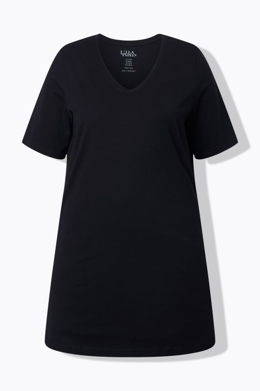 Short Sleeve V-Neck Knit Tunic