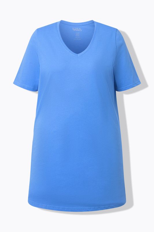 Short Sleeve V-Neck Knit Tunic