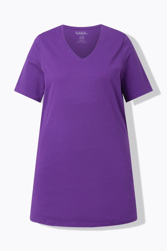 Short Sleeve V-Neck Knit Tunic