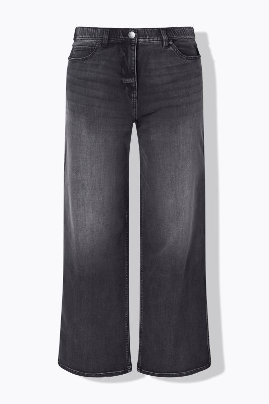 Wide Leg Stonewash Stretch Fit Jeans