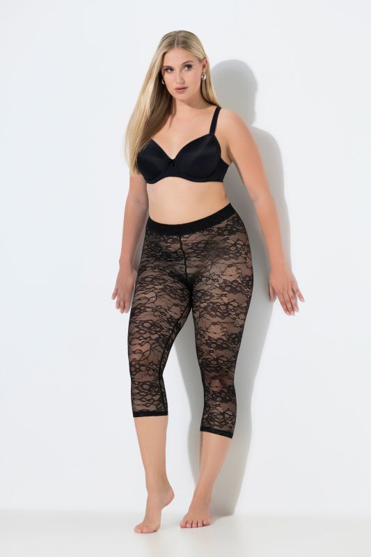 Клин капри с флорална дантела