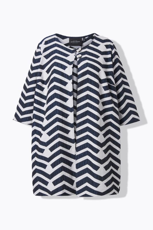 A-Line Geometric Print Jacket