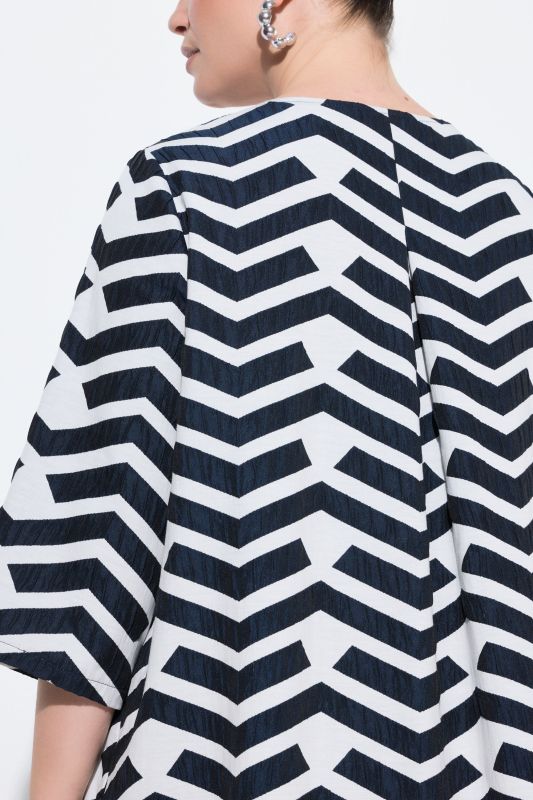 A-Line Geometric Print Jacket