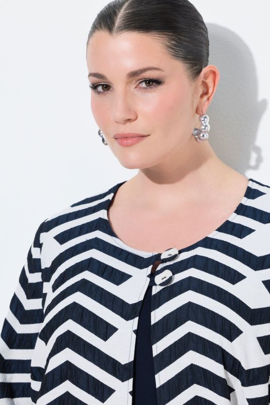 A-Line Geometric Print Jacket