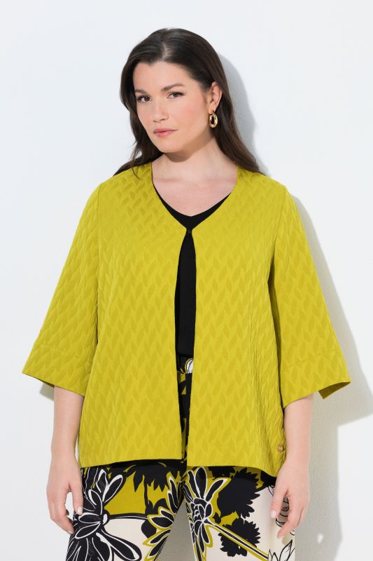 Leaf Jacquard Textured Jacket