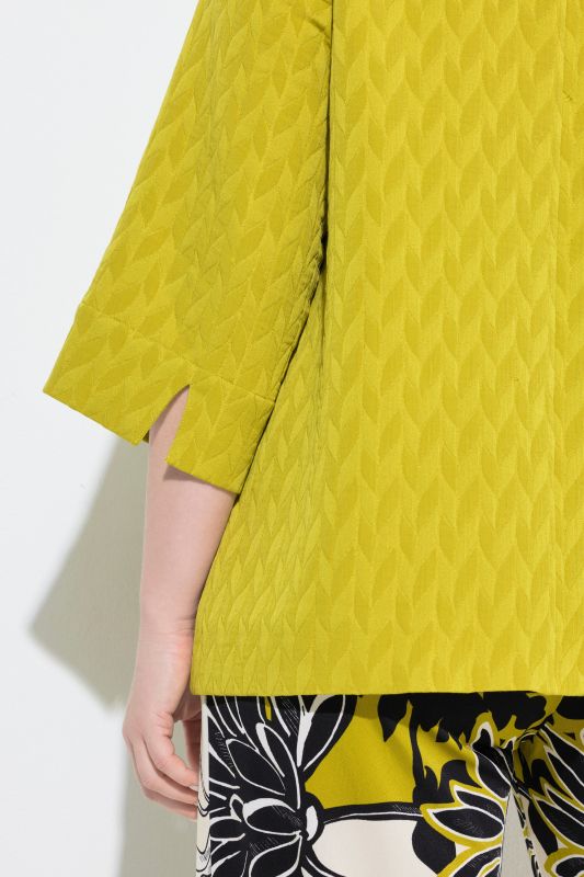 Leaf Jacquard Textured Jacket