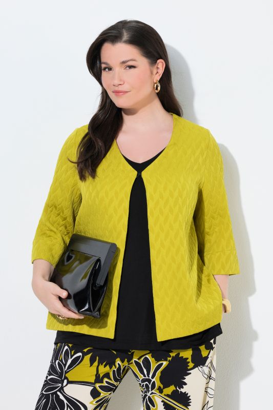 Leaf Jacquard Textured Jacket