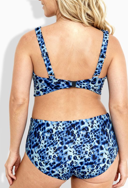 Бански от 2 части с леопардов принт и катарами