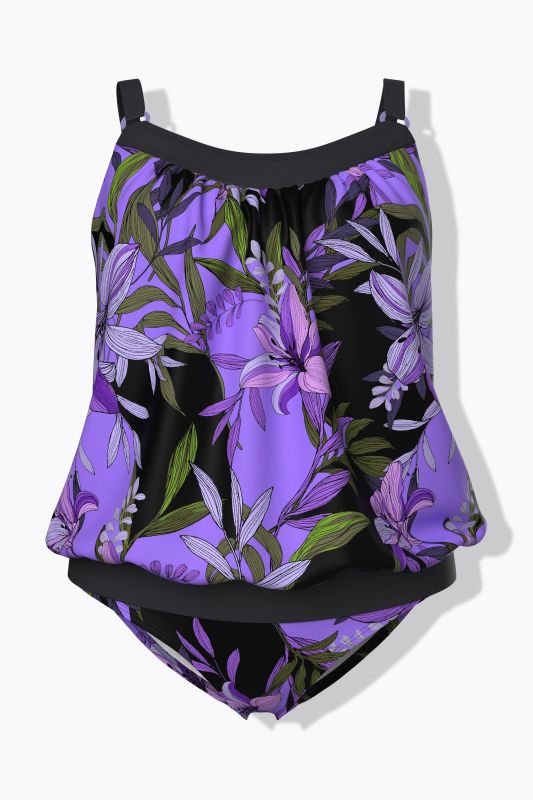 elastic hem tankini set