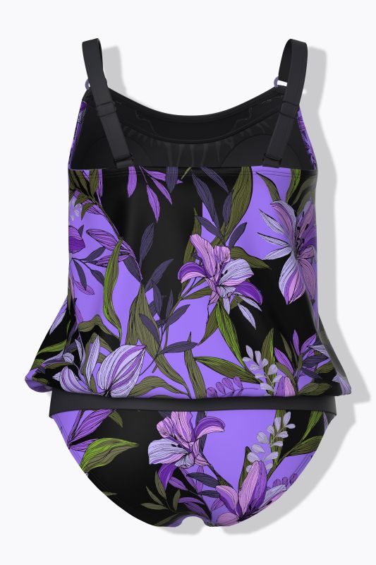 elastic hem tankini set