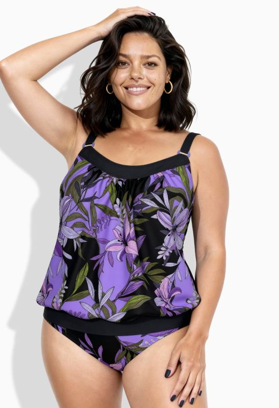 elastic hem tankini set