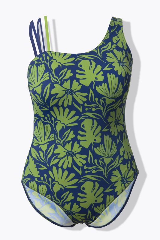Tropical Leaf Print Swimsuit