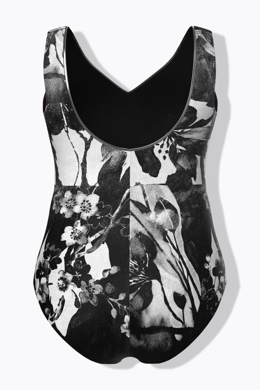 Monochromatic Flower Print Swimsuit